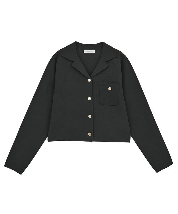 Green Parks ・ｓｗｉｎｇ　ｂｙ　ニット開襟カーディガン Black