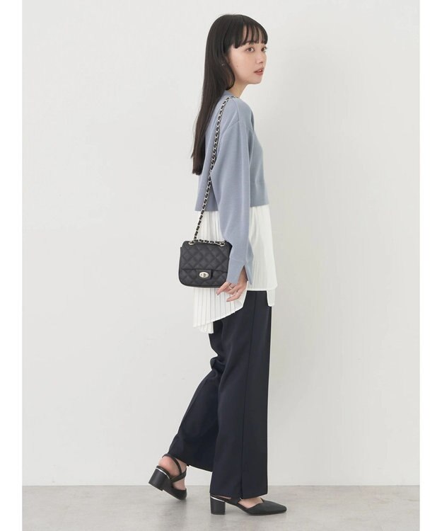 earth music&ecology プリーツヘムドッキングチュニック Blue Gray