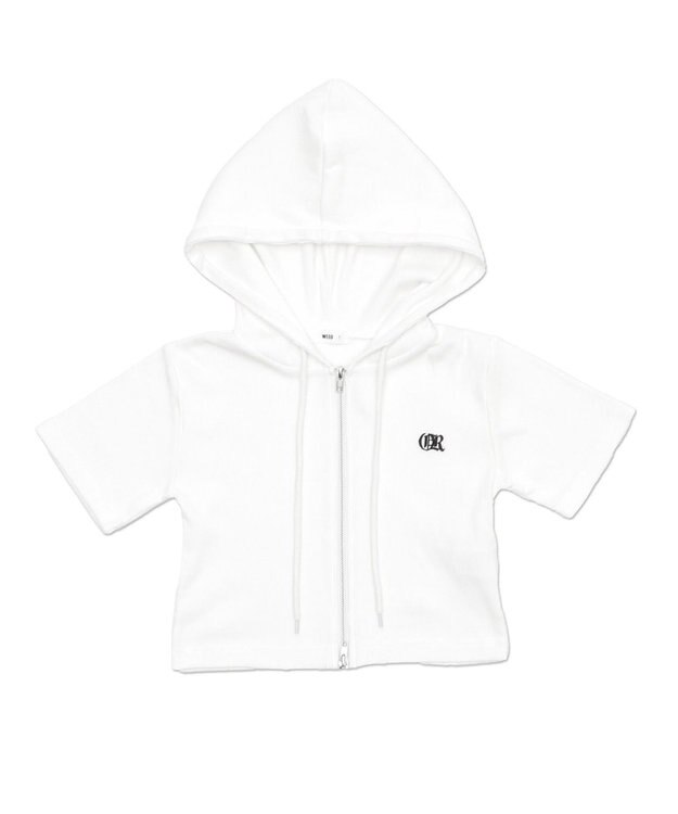 WEGO リブハンソデジップパーカー ホワイト