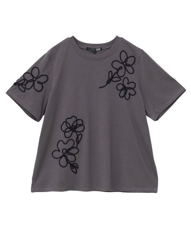 Green Parks ・ＳＵＧＡＲ　ＳＰＯＯＮ　コード刺繍ＴＥＥ Charcoal Gray