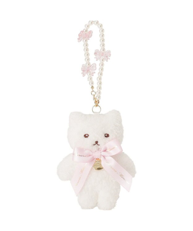Maison de FLEUR パールリボンキャットチャーム Pink