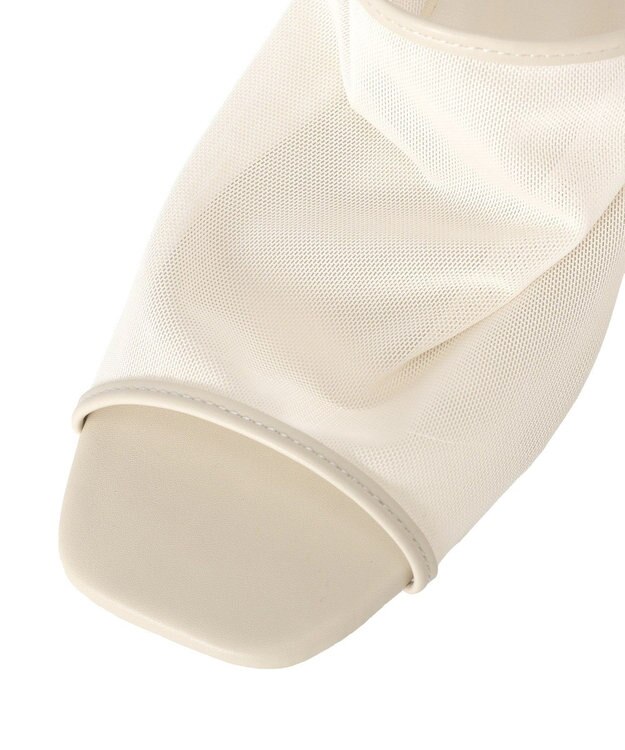 Green Parks ストレッチメッシュミュールサンダル Off White