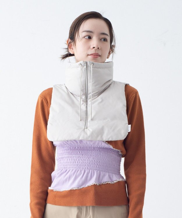 KWD 【日本製】STAND COLLAR DOWN PARTS グリーンダウン スタンドカラーダウンパーツ グレージュ