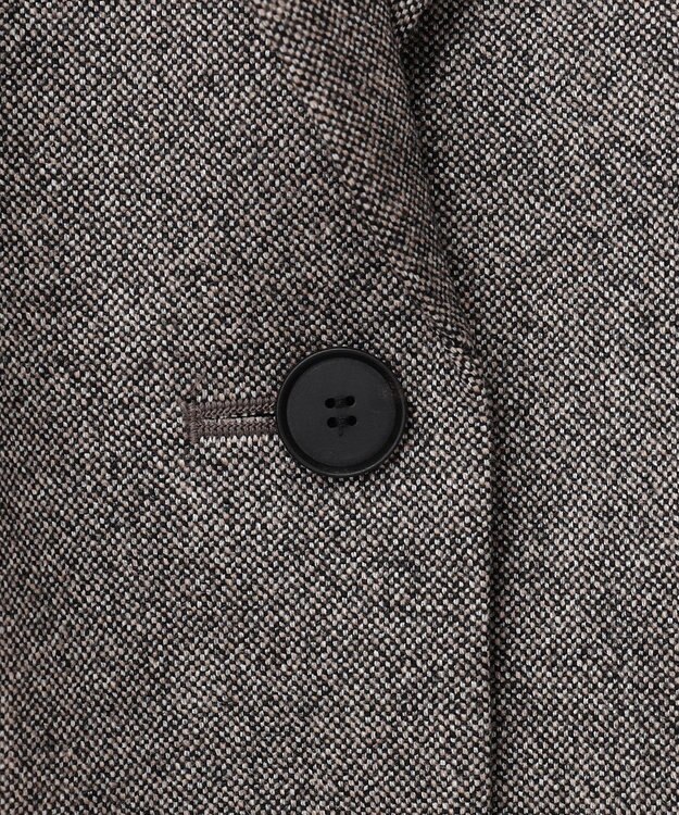 ICB L シックツイード テーラードジャケット ブラウンミックス系
