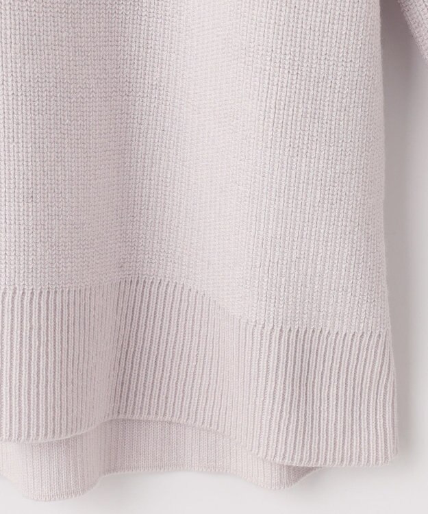 組曲 L 【WEB限定】襟付き片畔ニットプルオーバー ライトグレー系