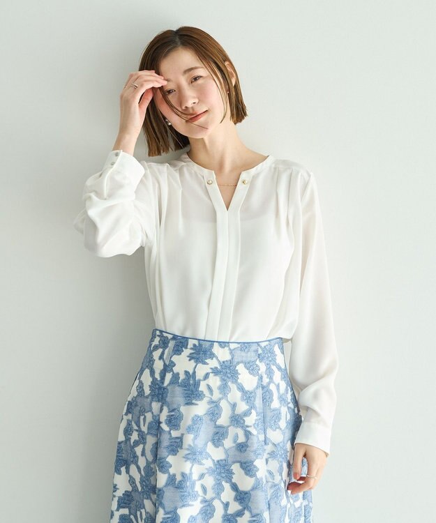 YECCA VECCA アクセサリー付きブラウス Off White