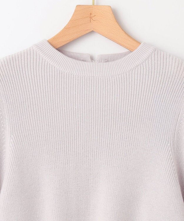組曲 L 【WEB限定】襟付き片畔ニットプルオーバー ライトグレー系