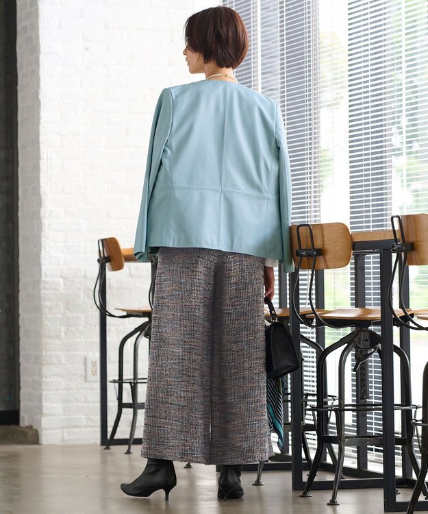 自由区　ノーカラー　ラムレザー ジャケット 自由区 ノーカラー ラムレザー ジャケット 自由区人気のレザー