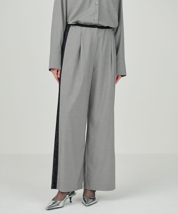 GRACE CONTINENTAL サイドレースイージーパンツ グレー