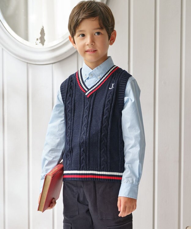 J.PRESS KIDS 【110-130cm】チルデン ニットベスト ネイビー系