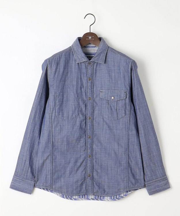 JOSEPH ABBOUD 【2WAY】リバーシブル シャツ サックスブルー系