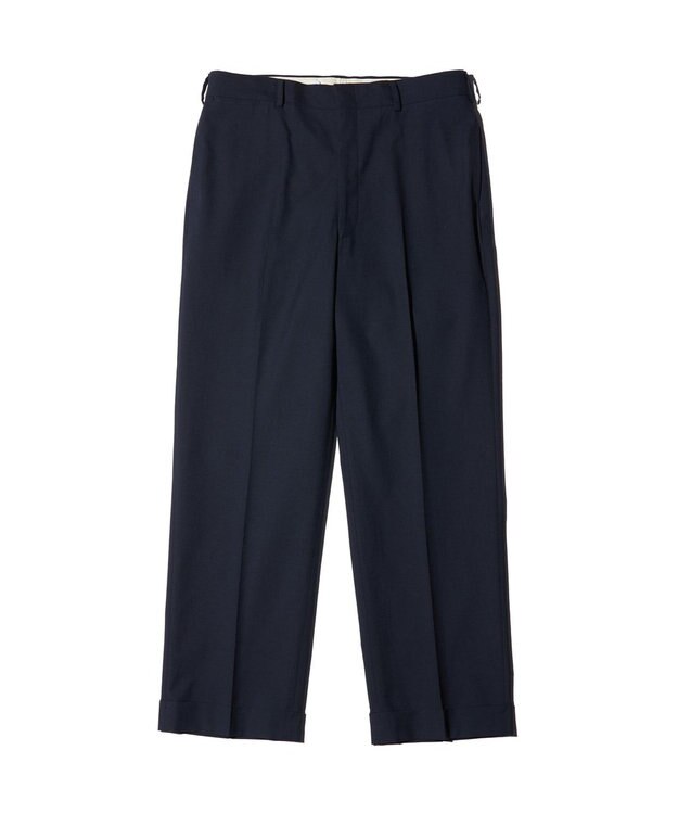 J.PRESS MEN 【J.PRESS ORIGINALS】Magic Cuba Wool Cotton Hopsack New Piped Stem Slacks ネイビー系