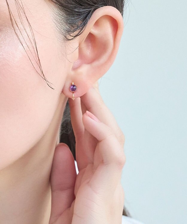 Phoebe 【痛くないシリーズ】パワーストーンライトフィットイヤリング　アメシスト/天然石 パープル