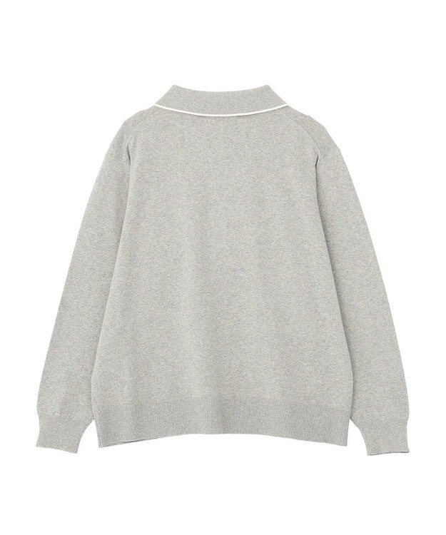 AMERICAN HOLIC 配色ラインニットポロ Light Gray