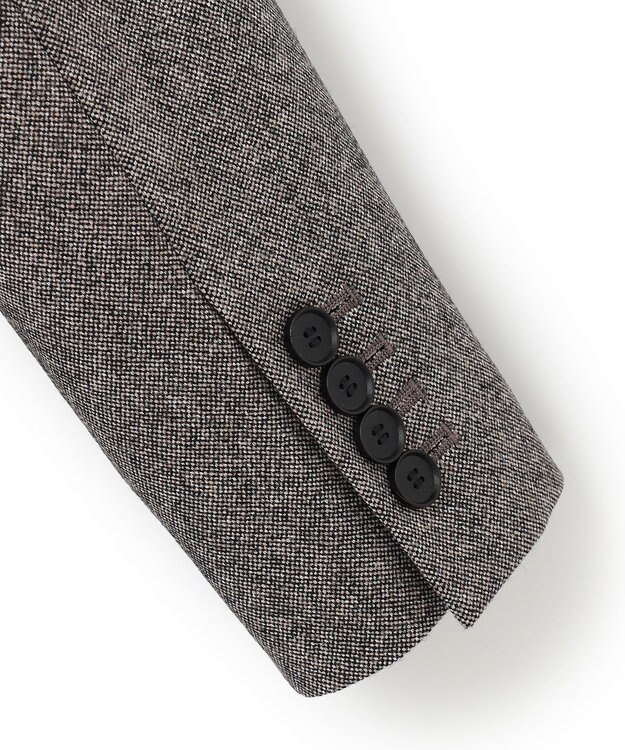 ICB L シックツイード テーラードジャケット ブラウンミックス系