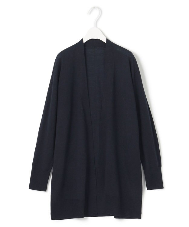 ICB 【洗える】コンパクトウール カーディガン ネイビー系