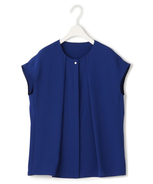 ICB 【洗える】エステルダブルクロス プルオーバーブラウス ロイヤルブルー系