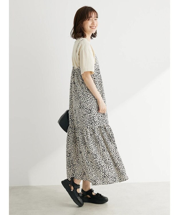 Green Parks ・ＥＬＥＮＣＡＲＥ　ＤＵＥ　レオパードキャミワンピ Beige