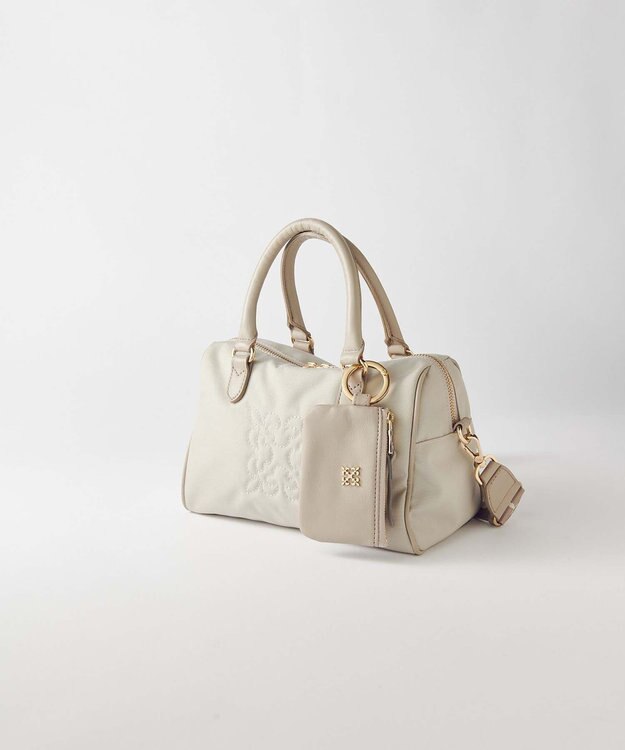 russet カラビナ付き ソフトレザーマルチケース(Z-211) GrayBeige