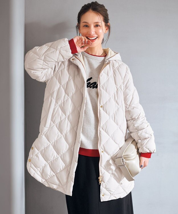 UNFILO L マイビューティニット ワイドクルーネック レッド