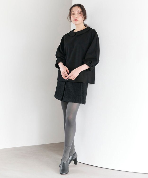 #Newans 【セレモニーにも/洗濯機可】ランタンスリーブブラウス ブラック