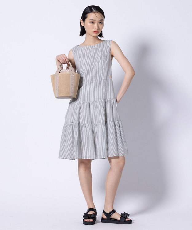 TOCCA 【00サイズあり・洗える・速乾・消臭】WAVES ティアードドレス グレー系5