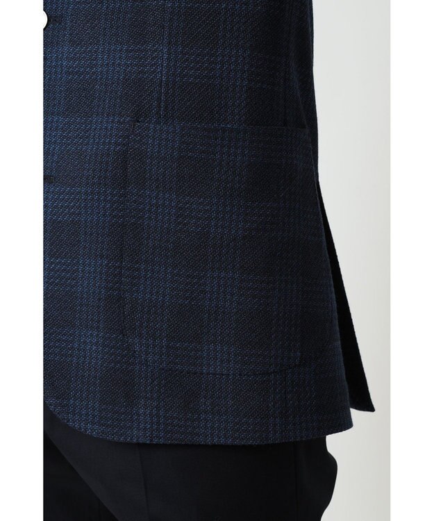 DAKS グレンチェック ジャージージャケット ネイビー