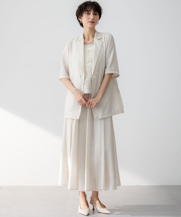 23区 【Oggi6月号掲載/速乾性/接触冷感】シアータンブラー ハーフスリーブ ジャケット ベージュ系