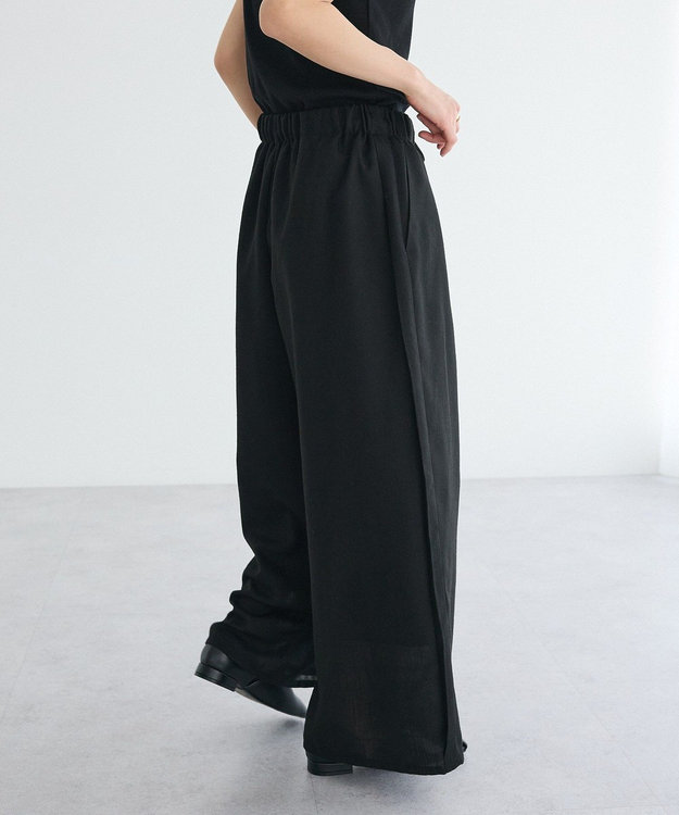 CRAFT STANDARD BOUTIQUE リネンライクワイドイージーパンツ Black