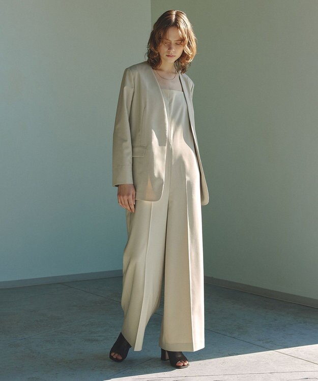 UNFILO TENNEN TOUCH ノーカラージャケット ベージュ