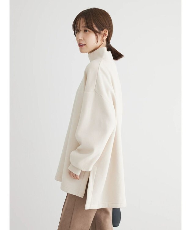 Green Parks Ｂｒｕｓｈｅｄ　タートル裏起毛チュニック Ecru