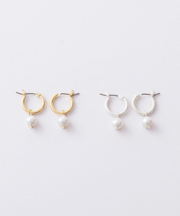 Pisceans 2wayドロップパールフープピアス マットゴールド