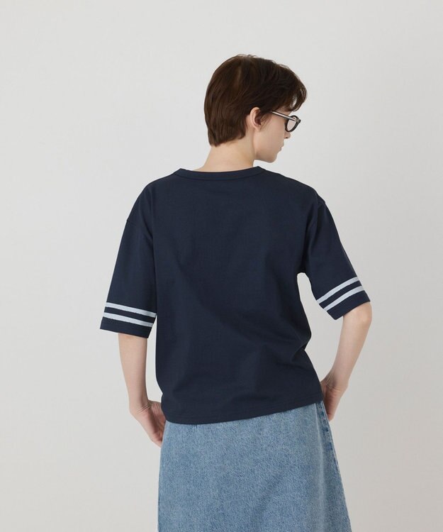 GRACE CONTINENTAL カレッジロゴプリントTシャツ ネイビー
