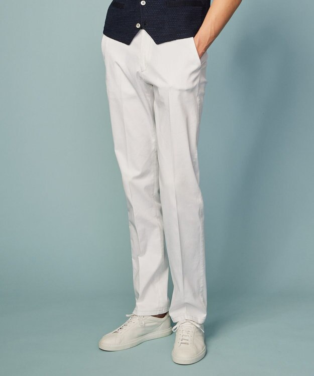 JOSEPH ABBOUD 【キングサイズ・ウエストも伸びる！】オーガニックストレッチ パンツ ホワイト系