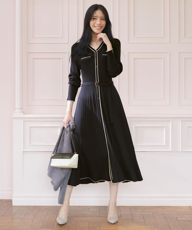 ANY SIS S フェザーニット ジャケット スレート