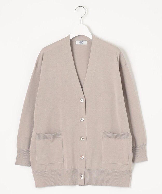 J.PRESS LADIES S 【洗える】 Co/Peライト Vネック ロング カーディガン ライトグレー系