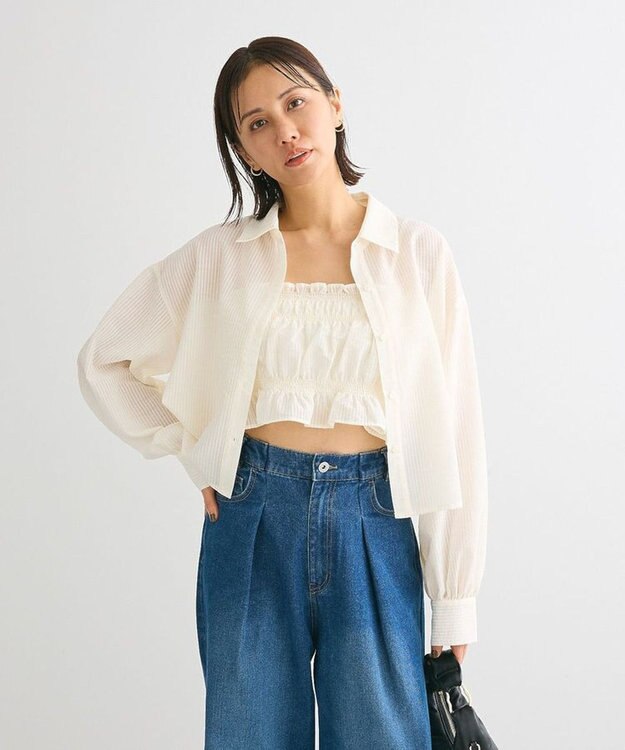 Green Parks ・ＥＬＥＮＣＡＲＥ　ＤＵＥ　ビスチェ付ショートシャツ Ivory