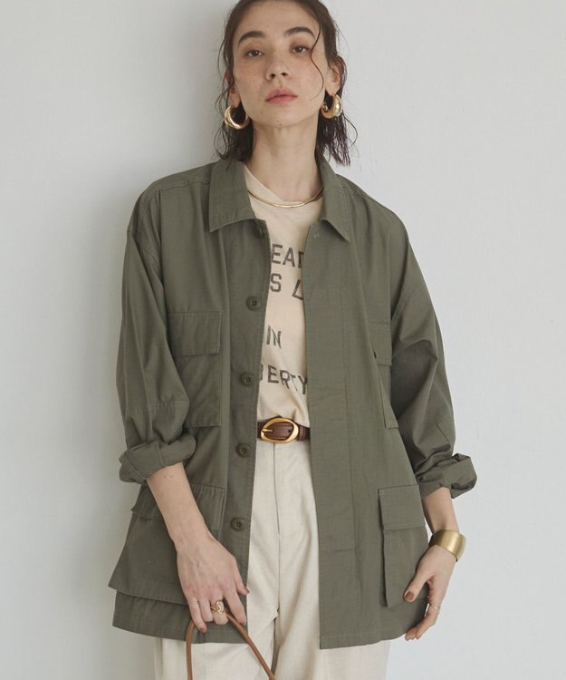 WEGO 【ANGIE VINTAGE】ミリタリー シャツジャケット カーキ