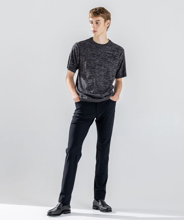 JOSEPH HOMME レクサスムリネ　クルーネック半袖ニット グレー系