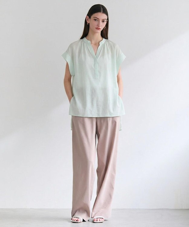 BEIGE， BAC / コットンシアー ギャザーブラウス MInt