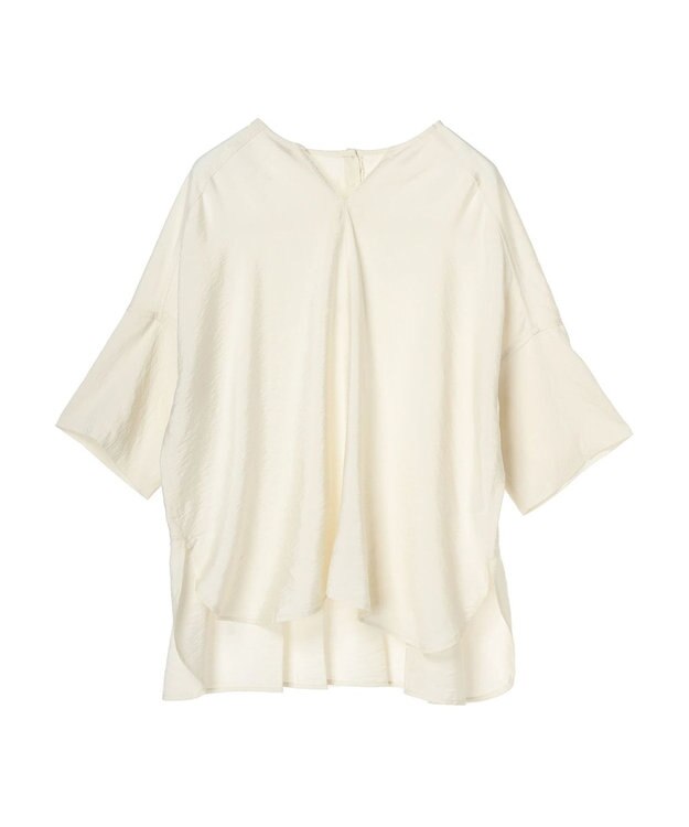 AMERICAN HOLIC 接触冷感スキッパーバックギャザーブラウス Ivory