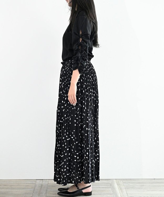 FORFORMO Pleated Skirt プリーツスカート プリントブラック