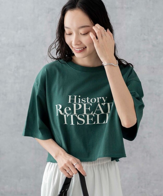 WEGO 【新色追加/手洗い可】グラフィックショートT グリーン