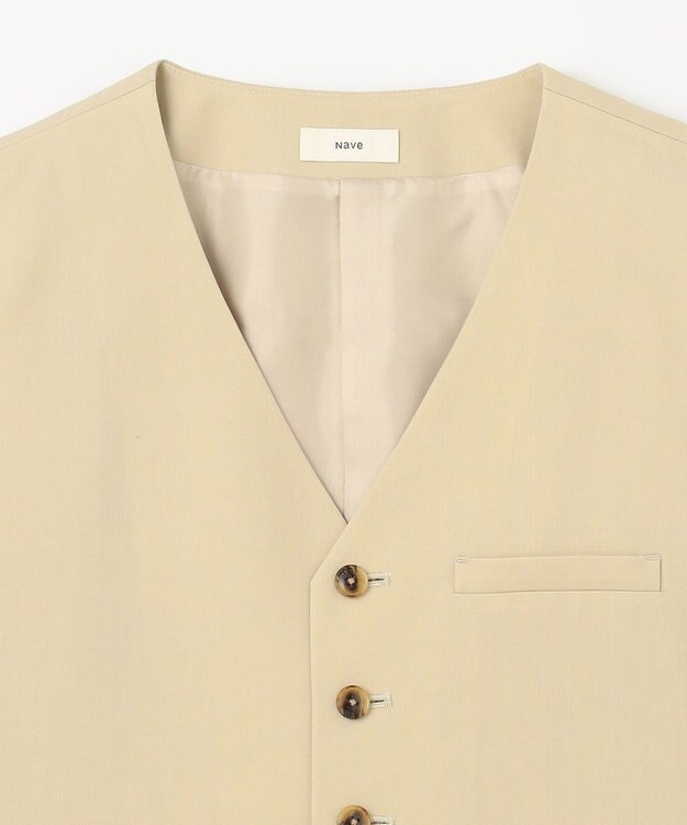 NAVE 【Nave・セットアップ可】ウールポリエステルツイルベスト ベージュ系