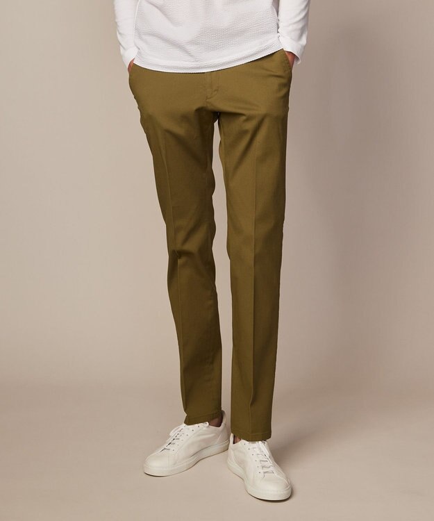 JOSEPH ABBOUD 【キングサイズ・ウエストも伸びる！】オーガニックストレッチ パンツ モスグリーン系8