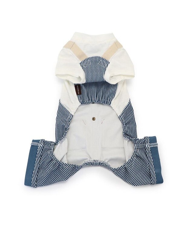 PET PARADISE ペットパラダイス パンツつなぎ 《ヒッコリー風》 小型犬 ヒッコリー風