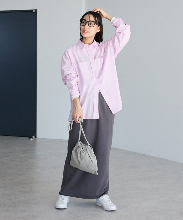 CRAFT STANDARD BOUTIQUE ダブルウェストカットソーロングスカート Dark Gray