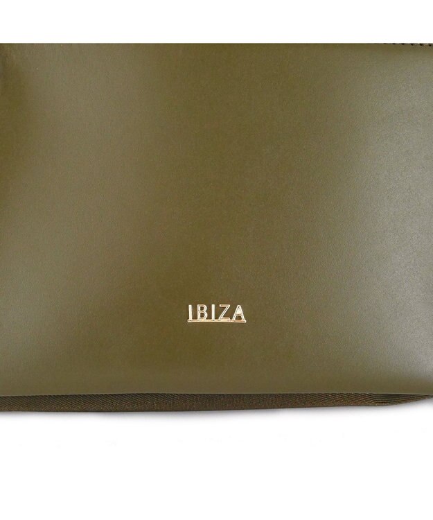 IBIZA コモド　オペラナイロン/牛革　ハンドバッグ カーキ