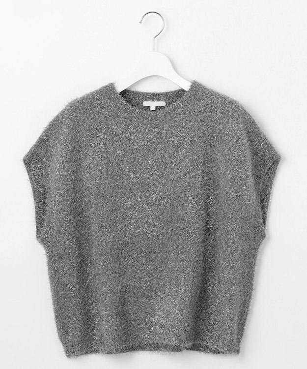 自由区 L 【洗える】フェザーラメ ベスト グレー