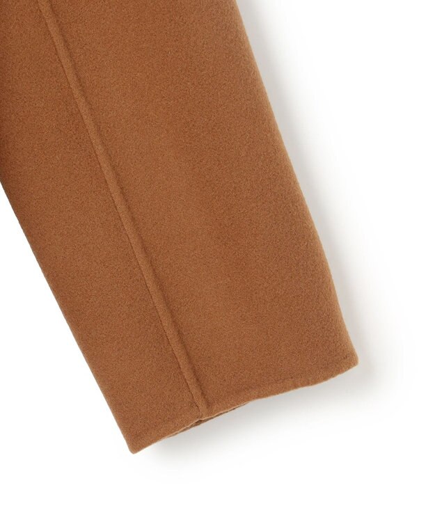 BEIGE， LEMOORE / ウールリバーフェイクレザーポケット付きコート Caramel